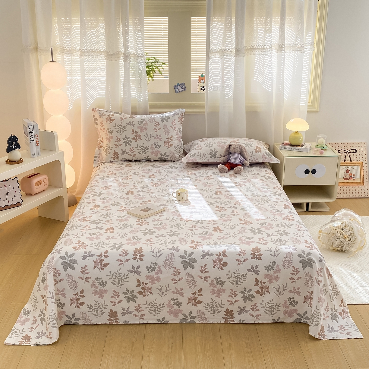 91家纺网 家纺一手货源 找家纺 女子家纺 2026新款全棉纯棉印花花卉款床单单品床单单件 洛克庄园红