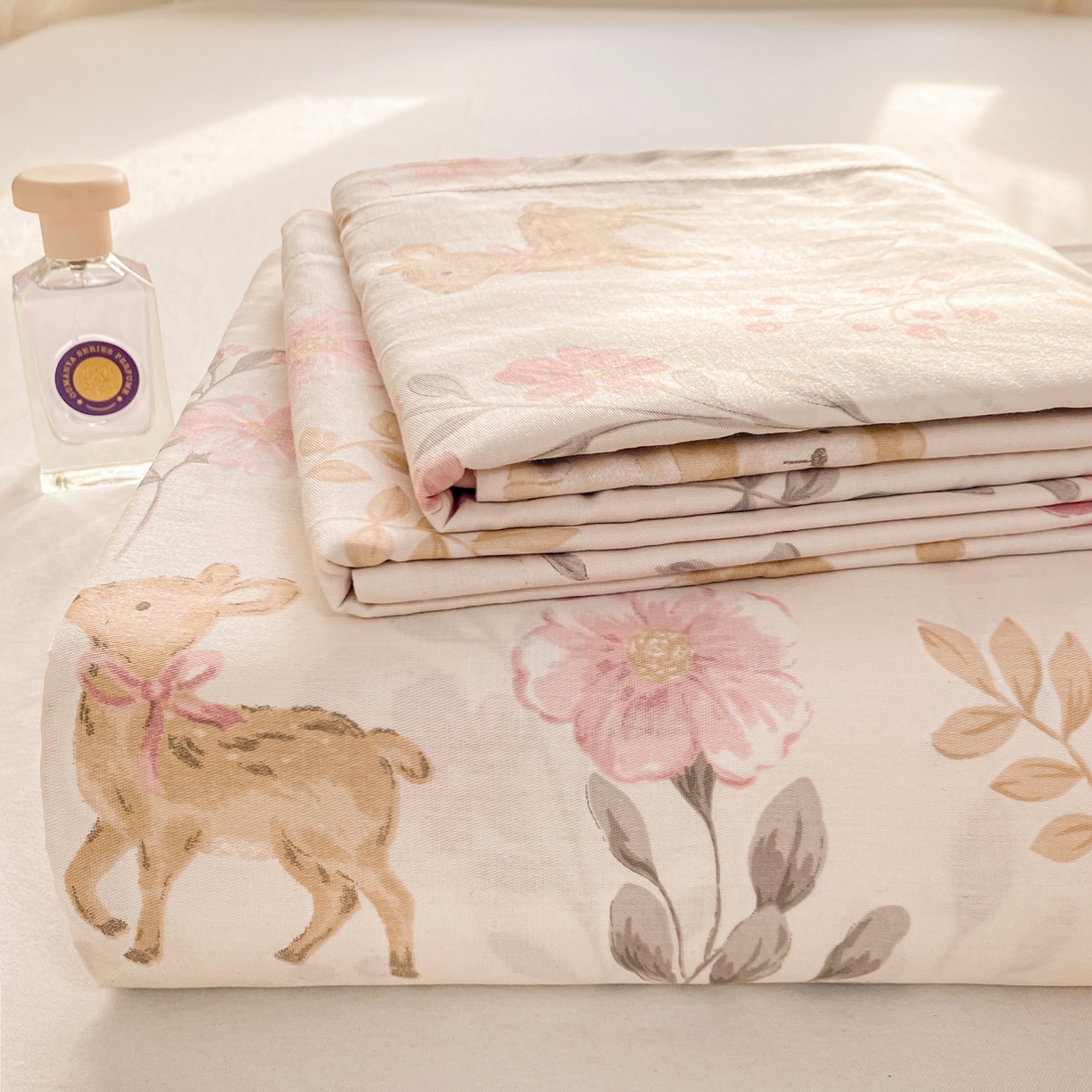 91家纺网 家纺一手货源 找家纺 女子家纺 2026新款全棉纯棉印花花卉款床单单品床单单件 自然手记粉