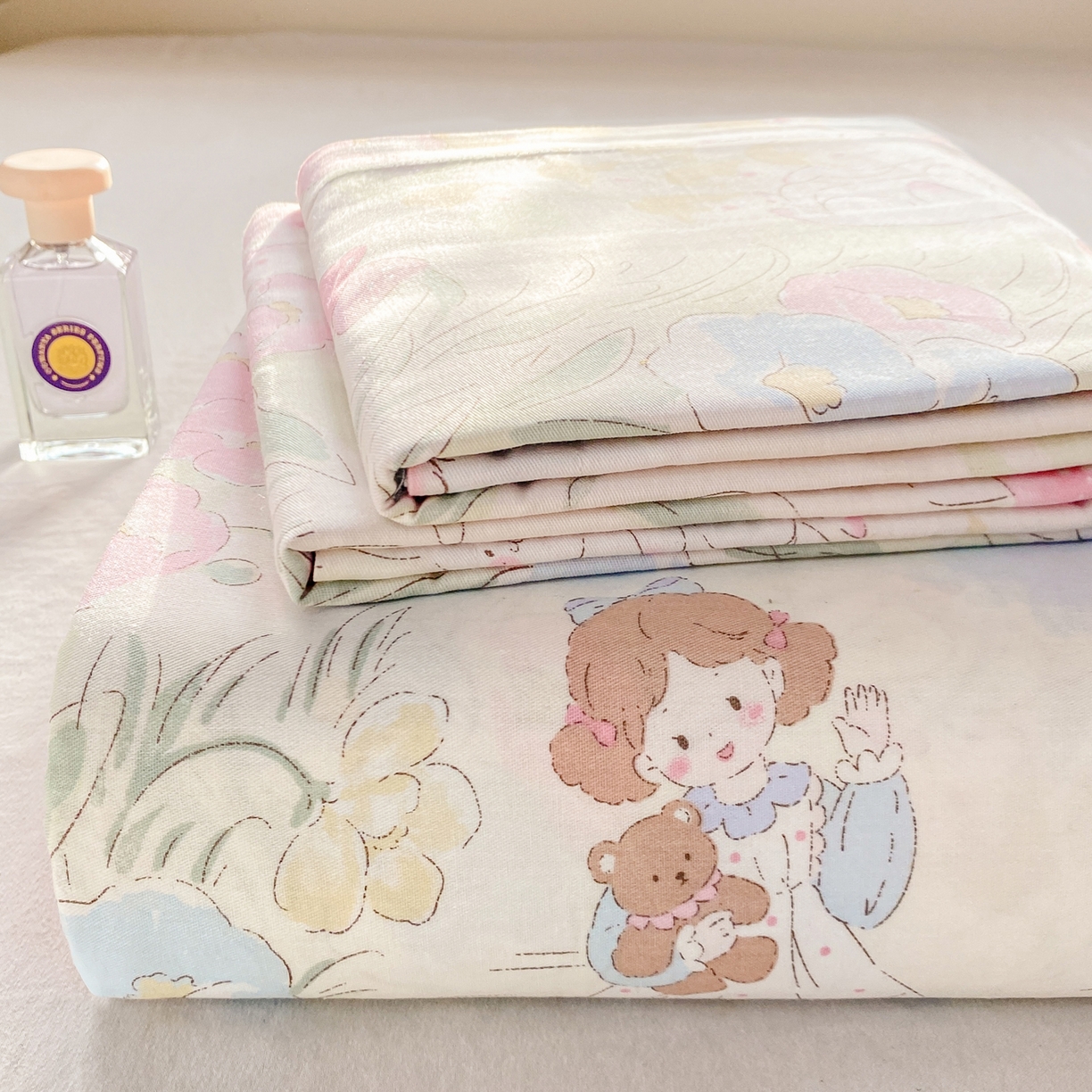 91家纺网 家纺一手货源 找家纺 女子家纺 2026新款全棉纯棉印花花卉款床单单品床单单件 花丛甜崽