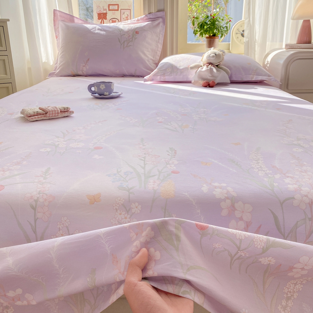 91家纺网 家纺一手货源 找家纺 女子家纺 2026新款全棉纯棉印花花卉款床单单品床单单件 普罗旺斯