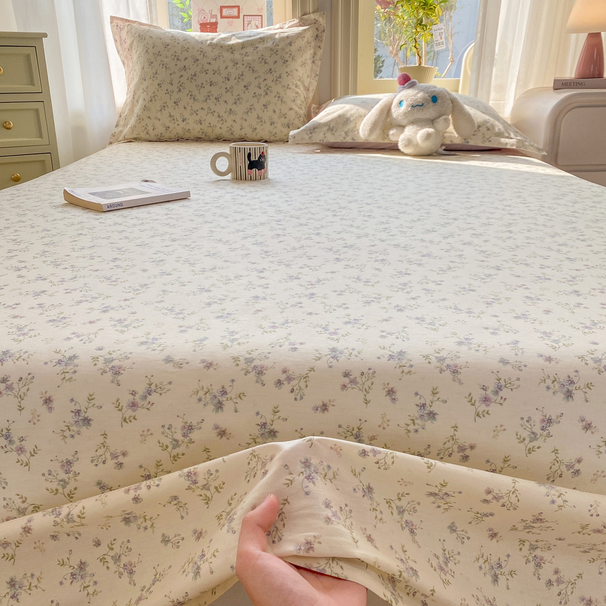 91家纺网 家纺一手货源 找家纺 女子家纺 2026新款全棉纯棉印花花卉款床单单品床单单件 星辰蔷薇