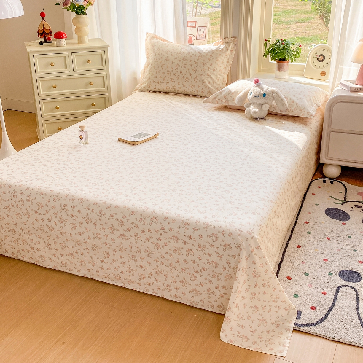 91家纺网 家纺一手货源 找家纺 女子家纺 2026新款全棉纯棉印花花卉款床单单品床单单件 俏佳人