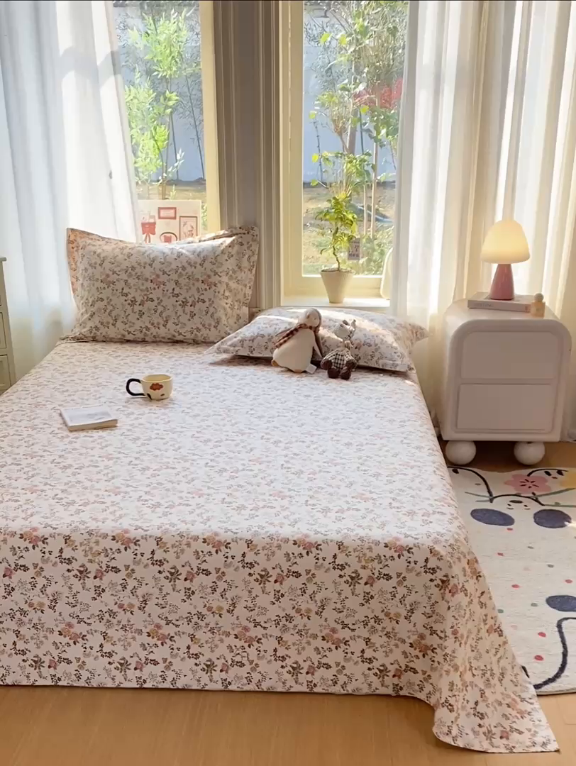 91家纺网 家纺一手货源 找家纺 （总）女子家纺 2026新款全棉纯棉印花花卉款床单单品床单单件