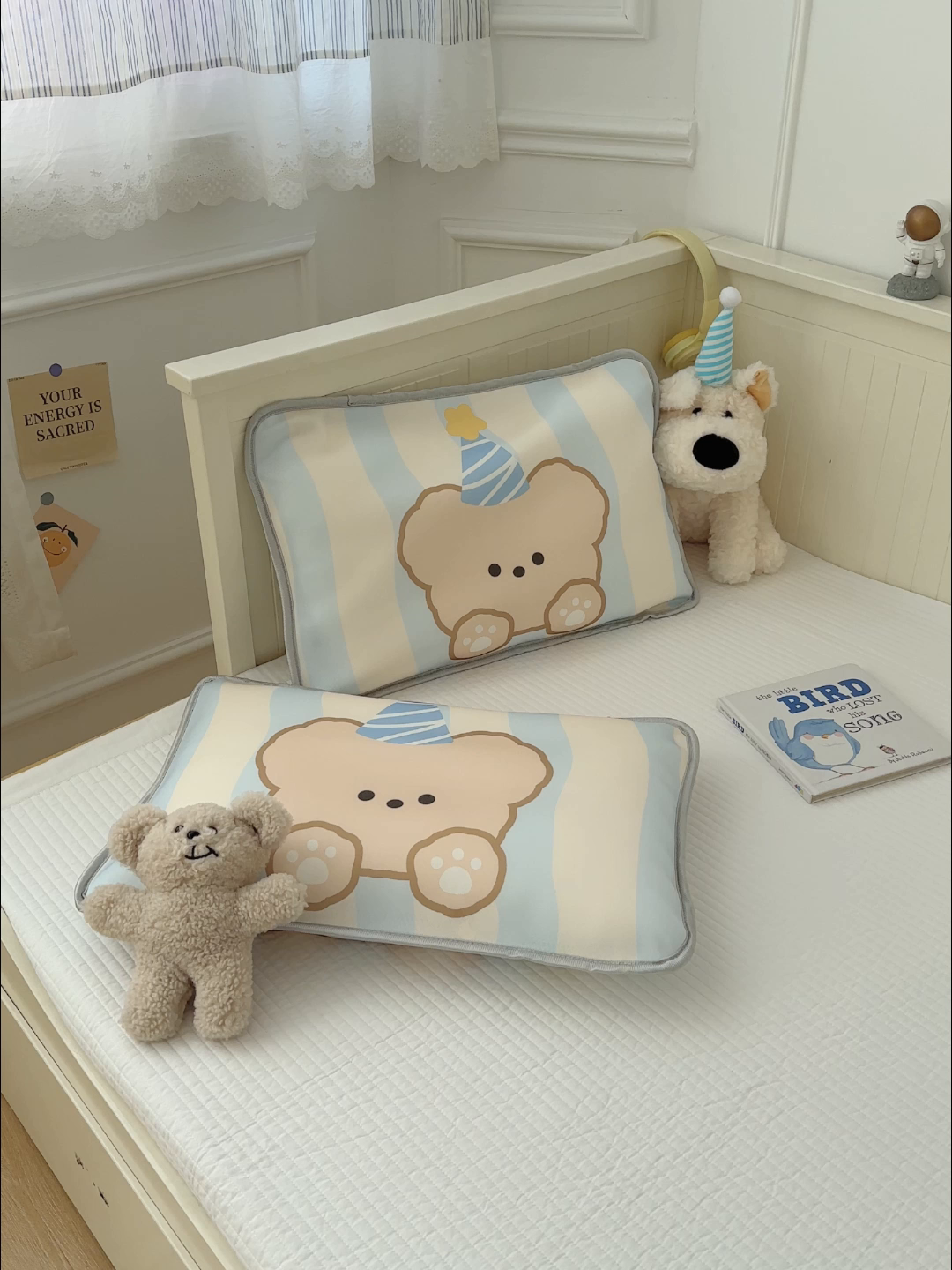 91家纺网 家纺一手货源 找家纺 丽美人家纺 2026新款柔软亲肤儿童冰丝枕套 生日熊