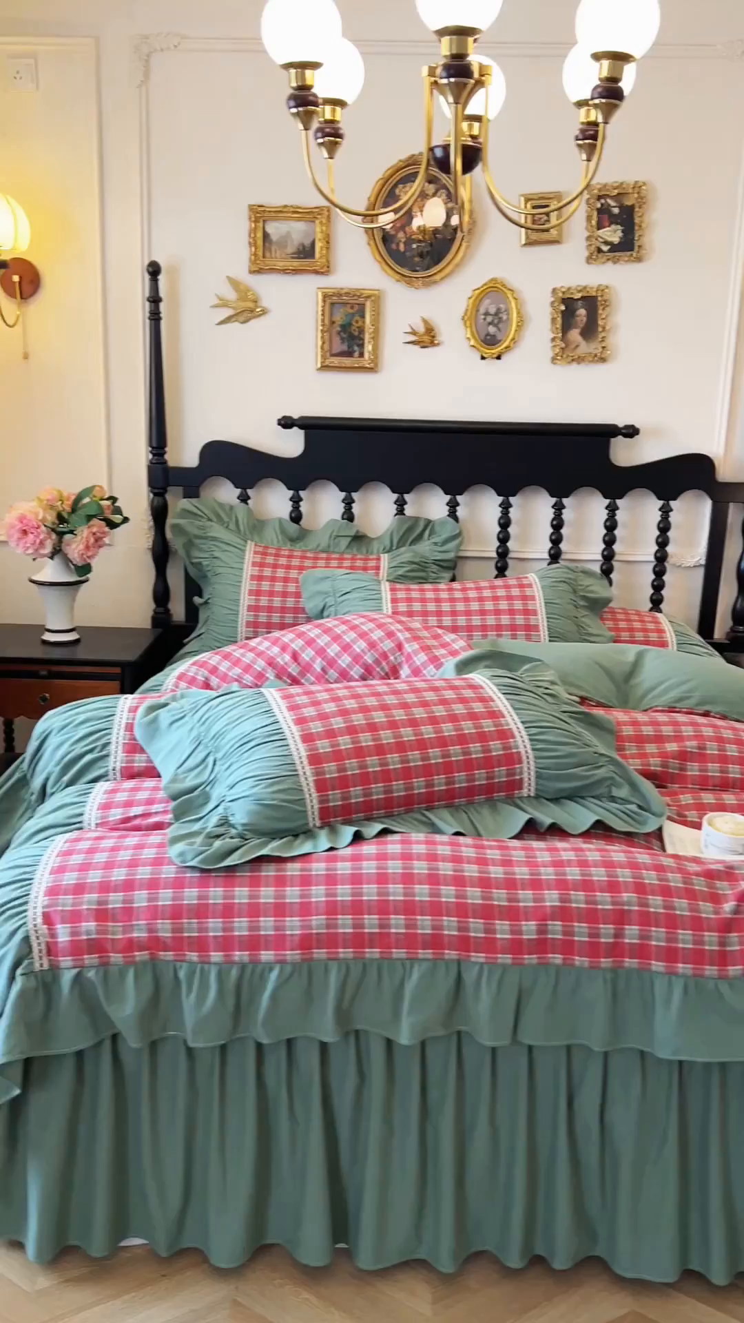 91家纺网 家纺一手货源 找家纺 （总）好儿喜家纺 2026新款纯棉磨毛法式花边床裙四件套-简爱