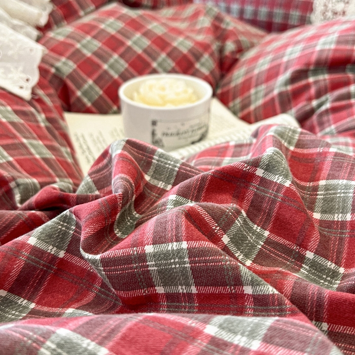 91家纺网 家纺一手货源 找家纺 （总）好儿喜家纺 2026新款纯棉磨毛法式花边床裙四件套-布兰卡