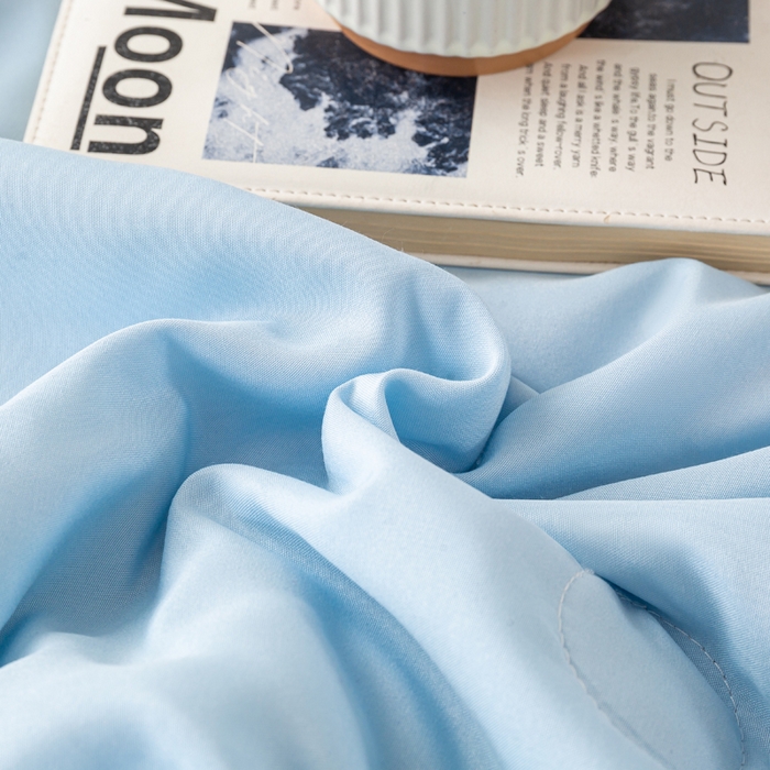 91家纺网 家纺一手货源 找家纺 憨豆家纺 2026春夏新款 水洗棉纯色双拼棉花被夏凉被空调被（常年有货款） 棉朵-蓝灰