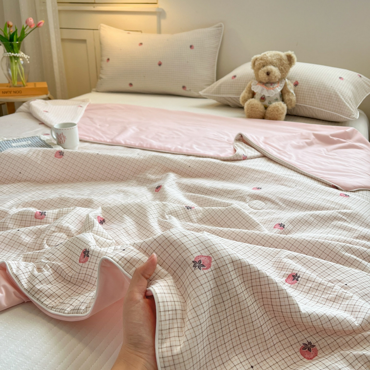 91家纺网 家纺一手货源 找家纺 （总）羚羊语家纺 2026新款凉感丝印花夏凉被小冰皮空调被冰淇淋西瓜被针织棉夏被冰丝云母凉感被