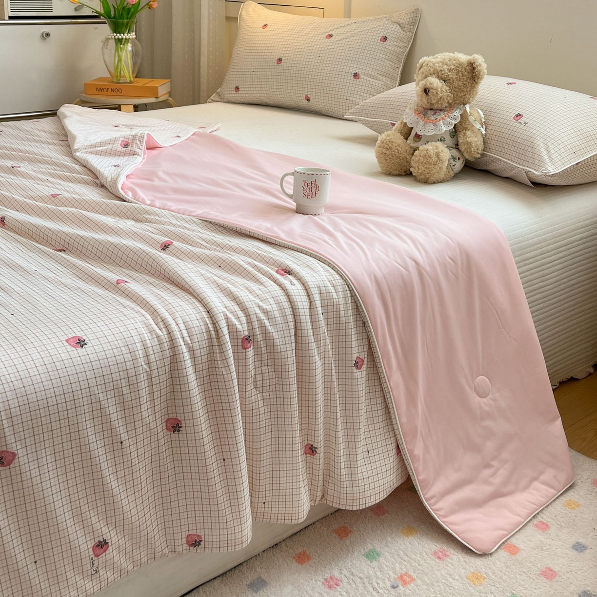 91家纺网 家纺一手货源 找家纺 （总）羚羊语家纺 2026新款凉感丝印花夏凉被小冰皮空调被冰淇淋西瓜被针织棉夏被冰丝云母凉感被