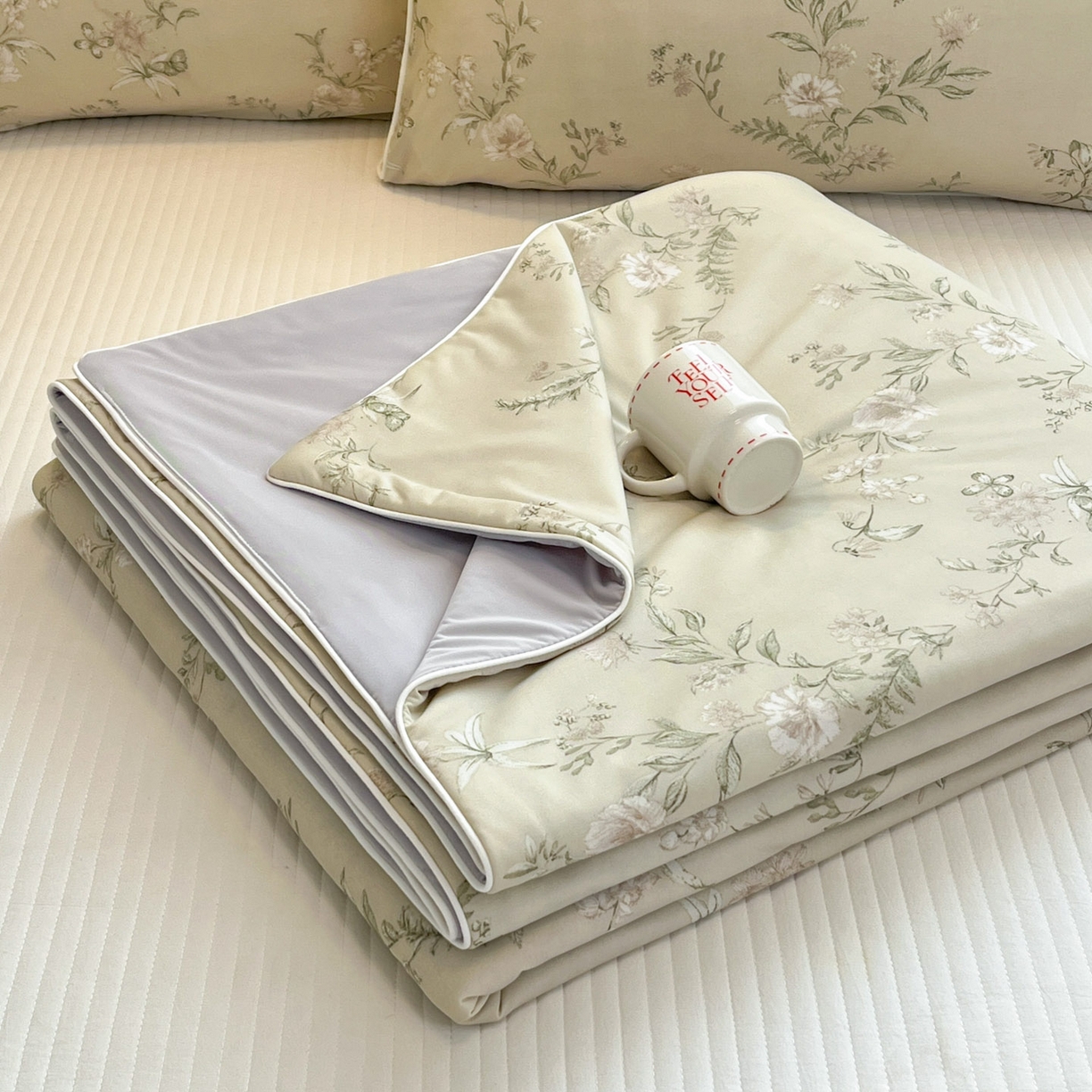 91家纺网 家纺一手货源 找家纺 （总）羚羊语家纺 2026新款凉感丝印花夏凉被小冰皮空调被冰淇淋西瓜被针织棉夏被冰丝云母凉感被