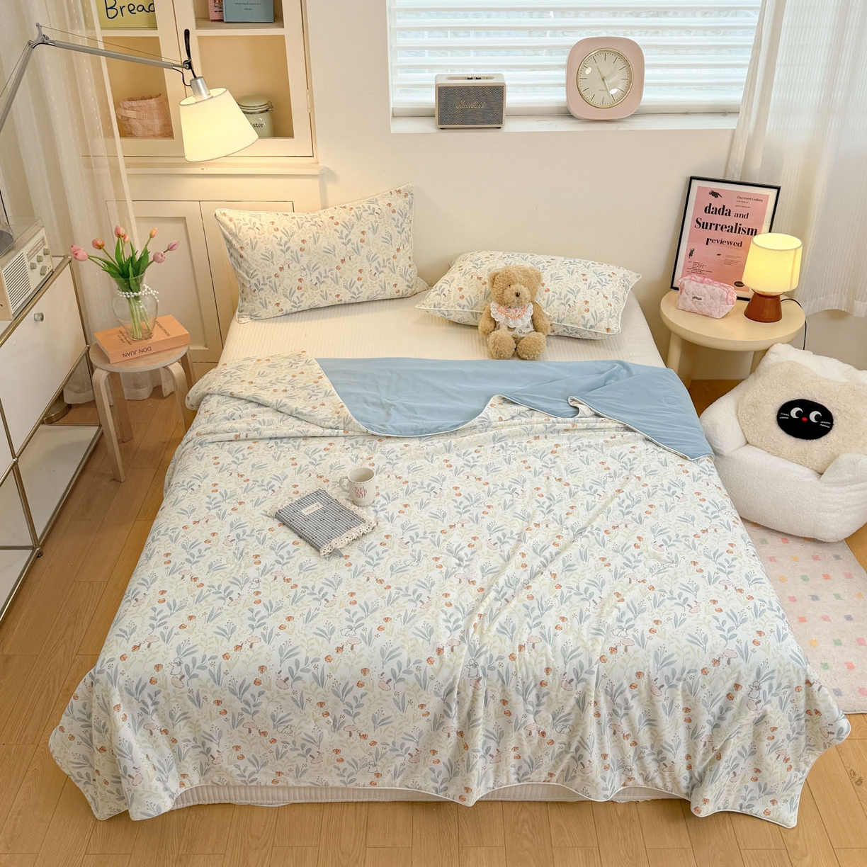 91家纺网 家纺一手货源 找家纺 羚羊语家纺 2026新款凉感丝印花夏凉被小冰皮空调被冰淇淋西瓜被针织棉夏被冰丝云母凉感被 森野小兔