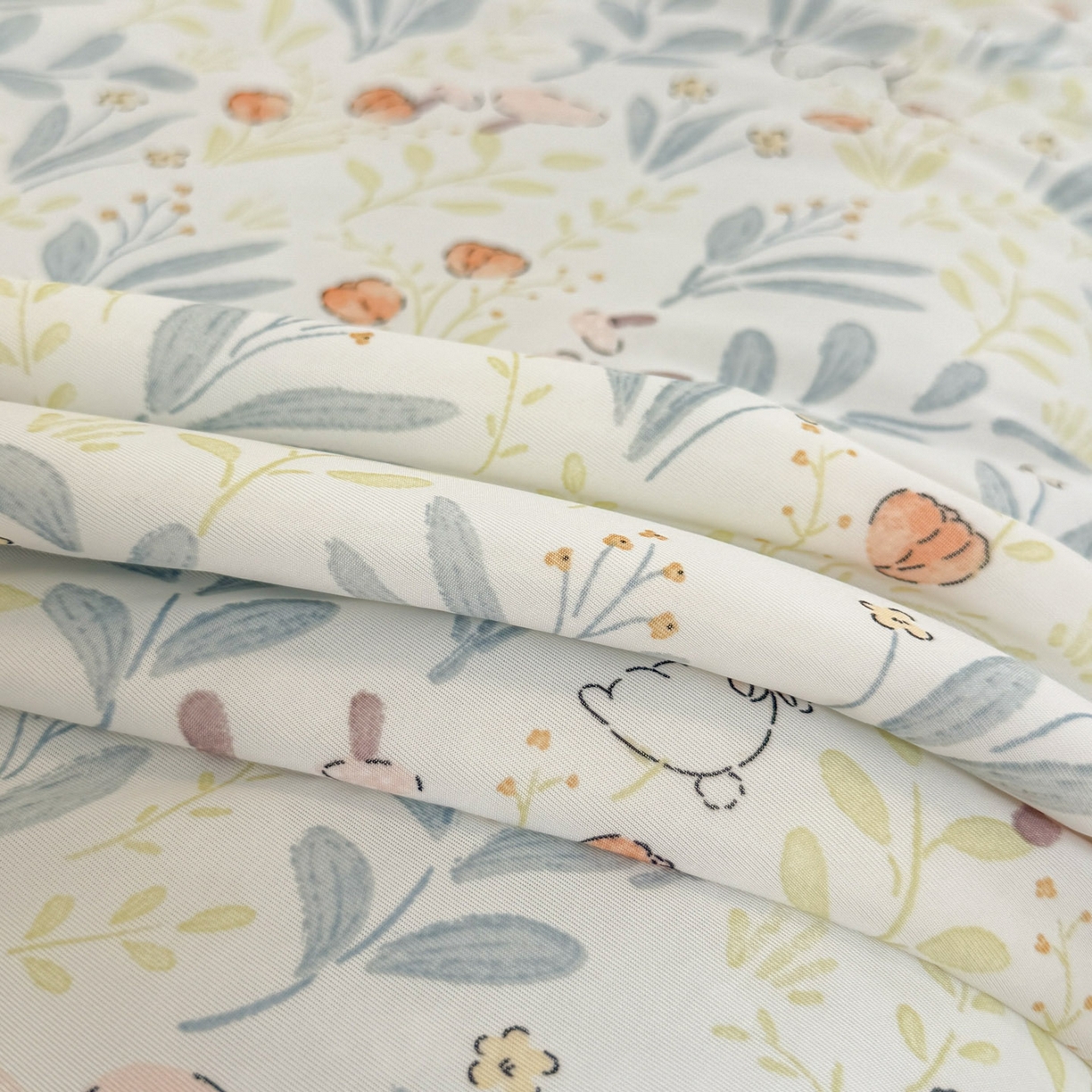 91家纺网 家纺一手货源 找家纺 羚羊语家纺 2026新款凉感丝印花夏凉被小冰皮空调被冰淇淋西瓜被针织棉夏被冰丝云母凉感被 森野小兔