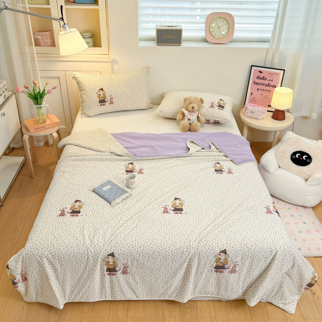 91家纺网 家纺一手货源 找家纺 羚羊语家纺 2026新款凉感丝印花夏凉被小冰皮空调被冰淇淋西瓜被针织棉夏被冰丝云母凉感被 田园少女