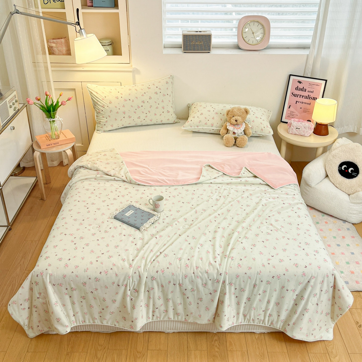 91家纺网 家纺一手货源 找家纺 羚羊语家纺 2026新款凉感丝印花夏凉被小冰皮空调被冰淇淋西瓜被针织棉夏被冰丝云母凉感被 春野花语