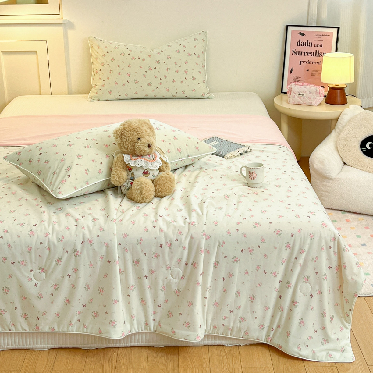 91家纺网 家纺一手货源 找家纺 羚羊语家纺 2026新款凉感丝印花夏凉被小冰皮空调被冰淇淋西瓜被针织棉夏被冰丝云母凉感被 春野花语