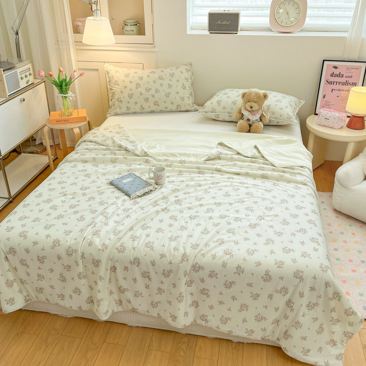 91家纺网 家纺一手货源 找家纺 羚羊语家纺 2026新款凉感丝印花夏凉被小冰皮空调被冰淇淋西瓜被针织棉夏被冰丝云母凉感被 云间花叙