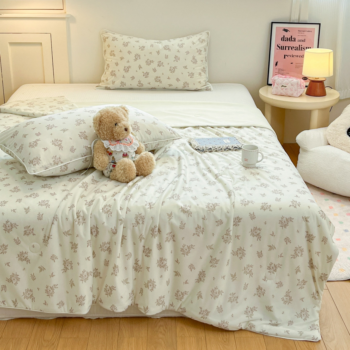 91家纺网 家纺一手货源 找家纺 羚羊语家纺 2026新款凉感丝印花夏凉被小冰皮空调被冰淇淋西瓜被针织棉夏被冰丝云母凉感被 云间花叙