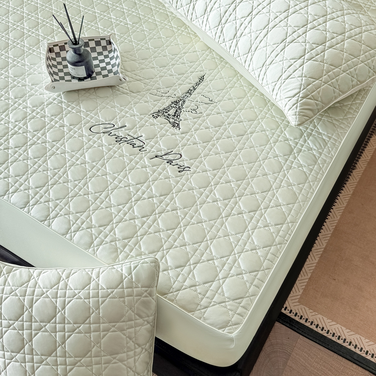 91家纺网 家纺一手货源 找家纺 大元 2026新款冰丝绸水光席凉席席子-戴妃 戴妃-青柠绿