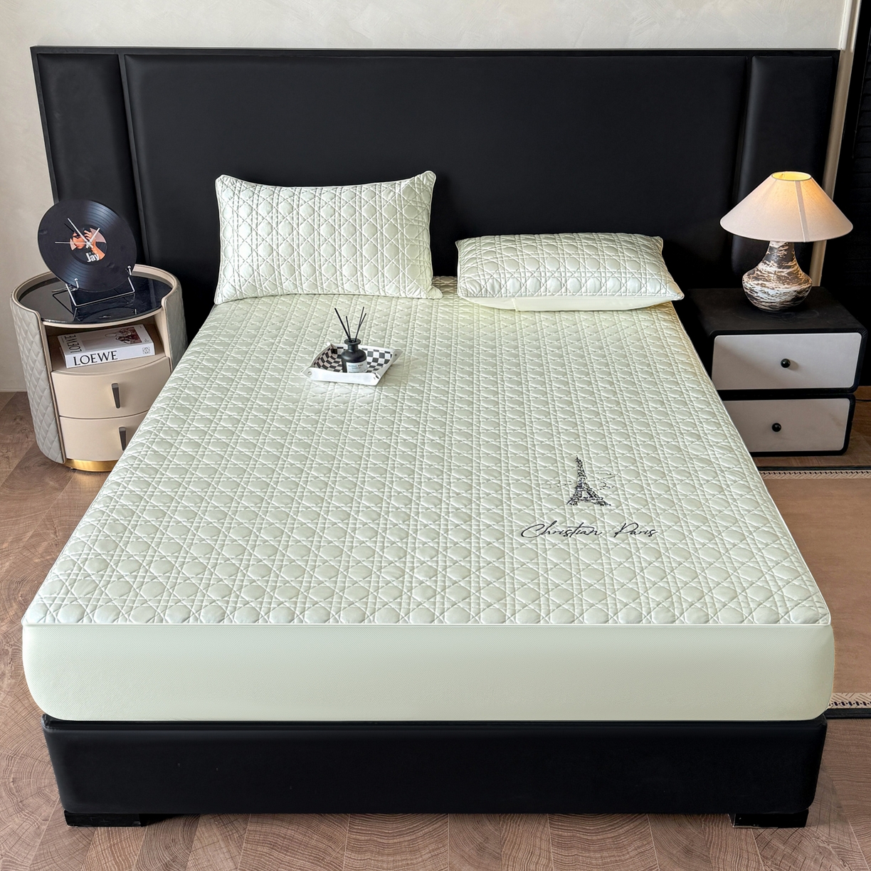 91家纺网 家纺一手货源 找家纺 大元 2026新款冰丝绸水光席凉席席子-戴妃 戴妃-青柠绿