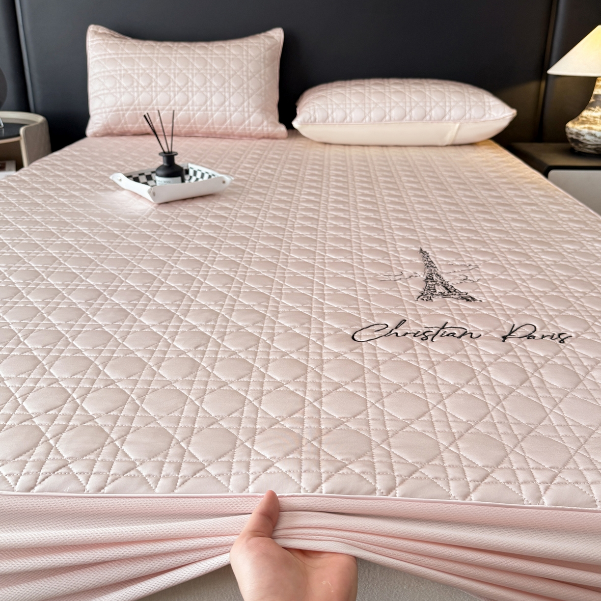 91家纺网 家纺一手货源 找家纺 大元 2026新款冰丝绸水光席凉席席子-戴妃 戴妃-蔷薇粉