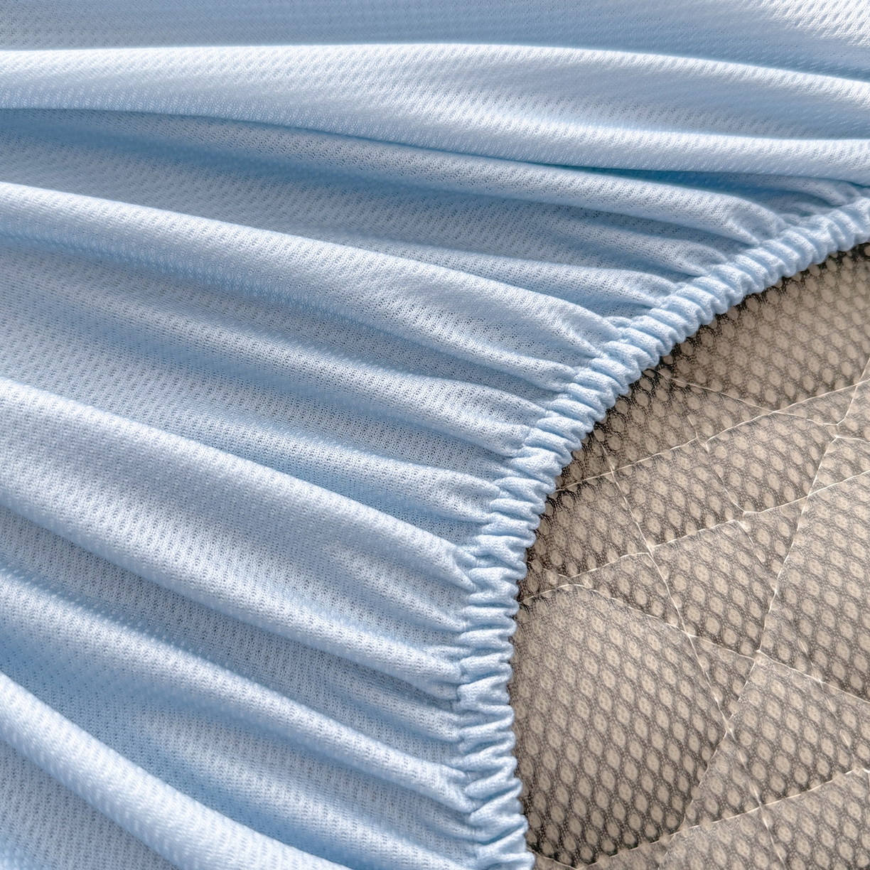 91家纺网 家纺一手货源 找家纺 大元 2026新款冰丝绸水光席凉席席子-戴妃 戴妃-宁静蓝