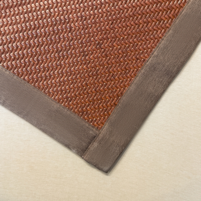 91家纺网 家纺一手货源 找家纺 鑫琪莱家纺 2026新款PE草本凉感藤席子凉席 艾草咖-床席款