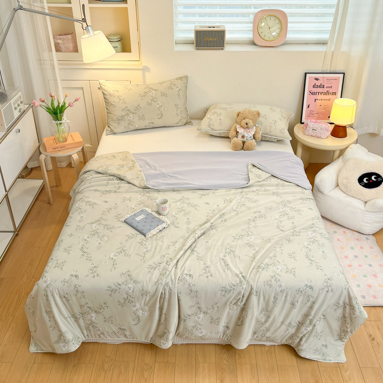 91家纺网 家纺一手货源 找家纺 羚羊语家纺 2026新款凉感丝印花夏凉被小冰皮空调被冰淇淋西瓜被针织棉夏被冰丝云母凉感被 轻枝漫野