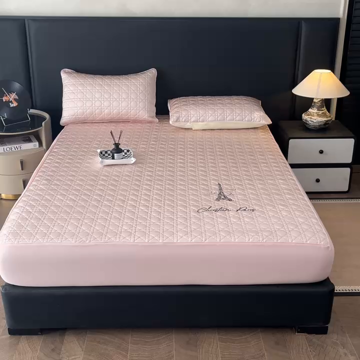 91家纺网 家纺一手货源 找家纺 大元 2026新款冰丝绸水光席凉席席子-戴妃 戴妃-蔷薇粉