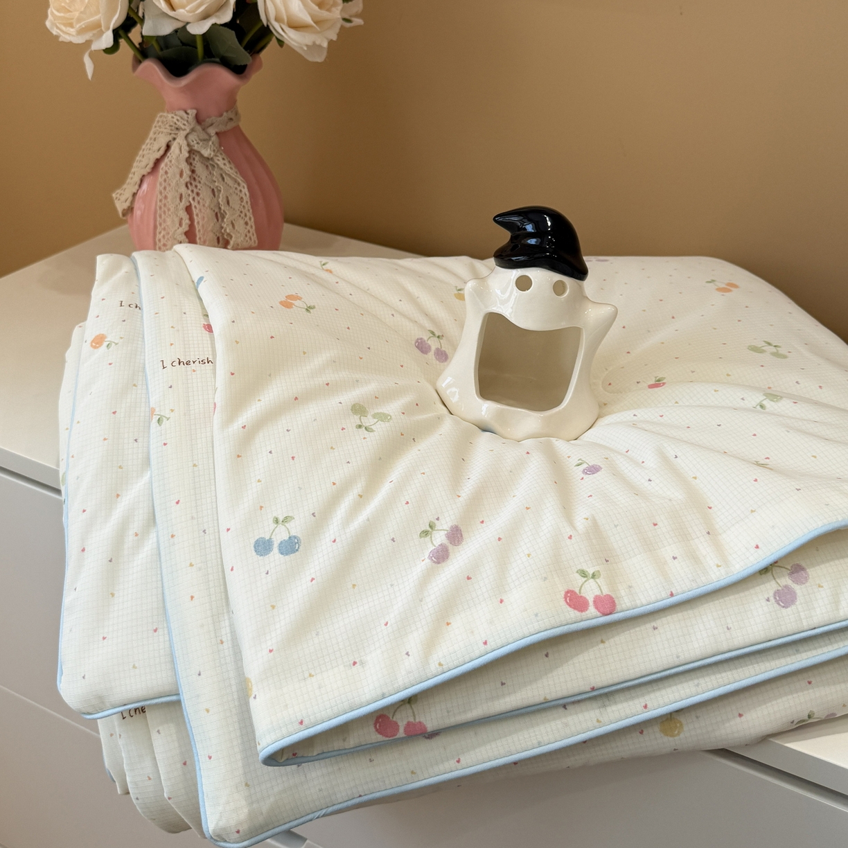 91家纺网 家纺一手货源 找家纺 （总）羚羊语家纺 2026新款凉感丝提花夏凉被（含氨）印花冰淇淋空调被针织棉被夏被冰丝云母凉感西瓜被子被芯