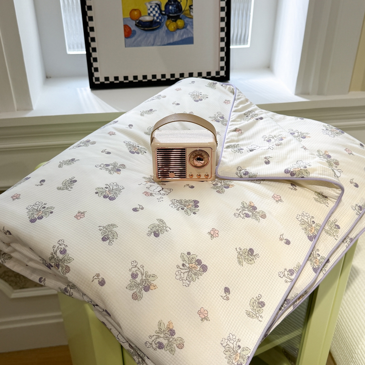 91家纺网 家纺一手货源 找家纺 （总）羚羊语家纺 2026新款凉感丝提花夏凉被（含氨）印花冰淇淋空调被针织棉被夏被冰丝云母凉感西瓜被子被芯