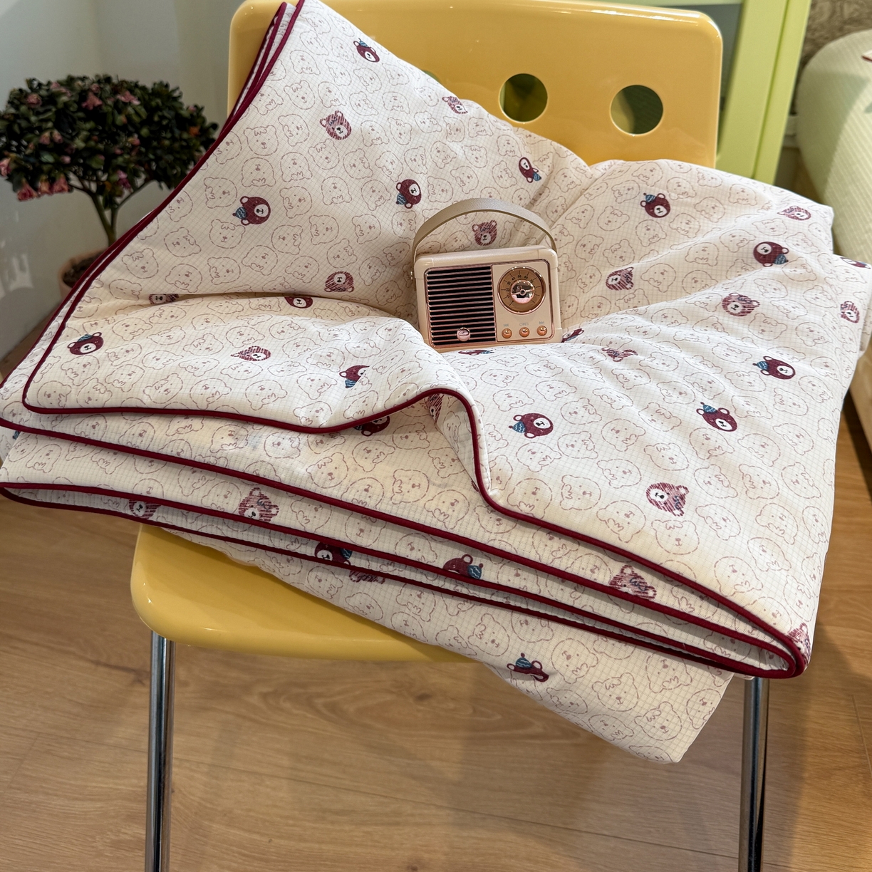 羚羊语家纺 2026新款凉感丝提花夏凉被（含氨）印花冰淇淋空调被针织棉被夏被冰丝云母凉感西瓜被子被芯 甜憩熊