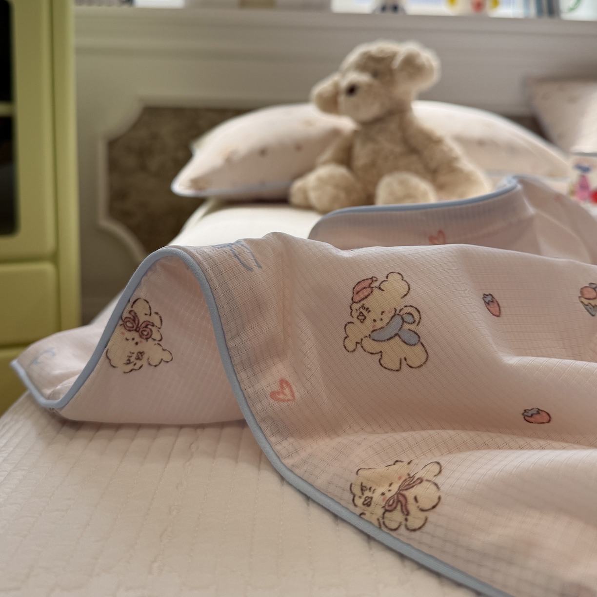 91家纺网 家纺一手货源 找家纺 羚羊语家纺 2026新款凉感丝提花夏凉被（含氨）印花冰淇淋空调被针织棉被夏被冰丝云母凉感西瓜被子被芯 汪星人