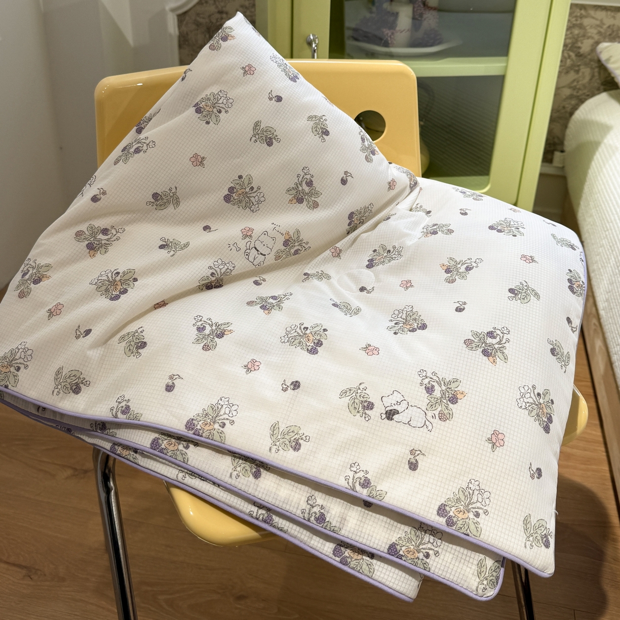 91家纺网 家纺一手货源 找家纺 羚羊语家纺 2026新款凉感丝提花夏凉被（含氨）印花冰淇淋空调被针织棉被夏被冰丝云母凉感西瓜被子被芯 西仔狗狗