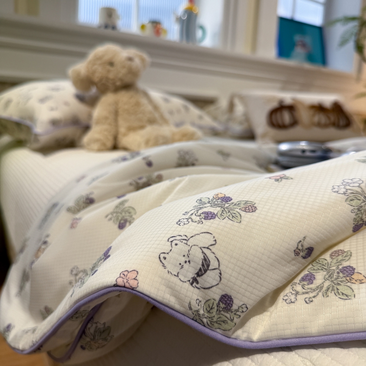 91家纺网 家纺一手货源 找家纺 羚羊语家纺 2026新款凉感丝提花夏凉被（含氨）印花冰淇淋空调被针织棉被夏被冰丝云母凉感西瓜被子被芯 西仔狗狗