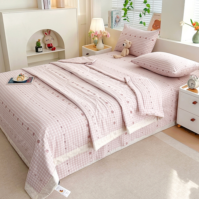 91家纺网 家纺一手货源 找家纺 欧夏家纺 2026新款蕾丝花边款夏被包边夏凉被空调被夏季薄被子直播供货跨境外贸 南瓜派