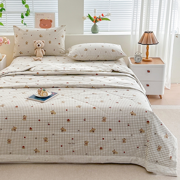 91家纺网 家纺一手货源 找家纺 欧夏家纺 2026新款蕾丝花边款夏被包边夏凉被空调被夏季薄被子直播供货跨境外贸 波波熊