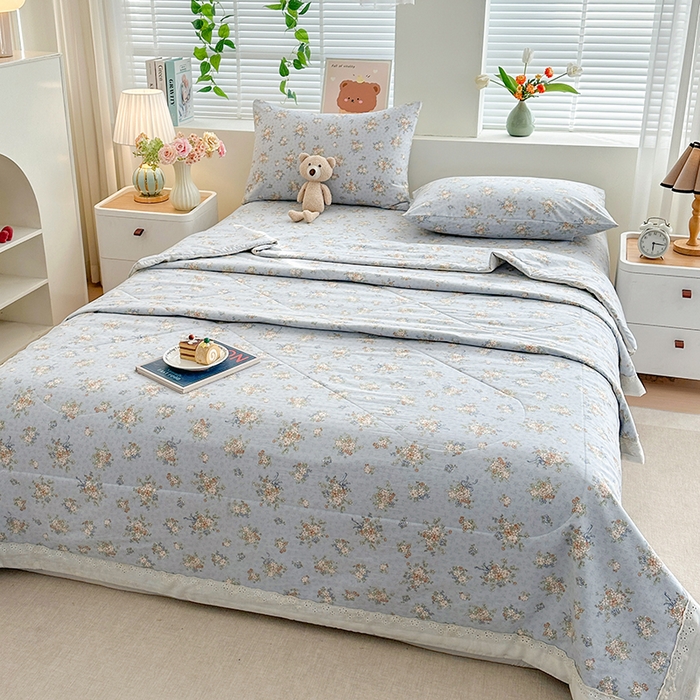 91家纺网 家纺一手货源 找家纺 欧夏家纺 2026新款蕾丝花边款夏被包边夏凉被空调被夏季薄被子直播供货跨境外贸 蔷薇