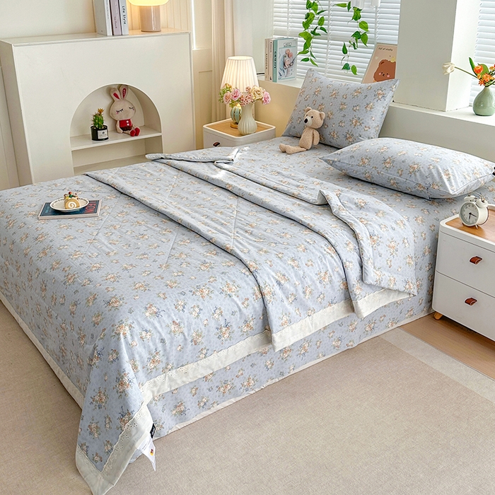 91家纺网 家纺一手货源 找家纺 欧夏家纺 2026新款蕾丝花边款夏被包边夏凉被空调被夏季薄被子直播供货跨境外贸 蔷薇