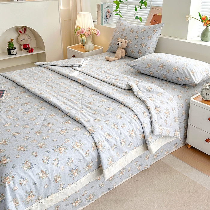 91家纺网 家纺一手货源 找家纺 欧夏家纺 2026新款蕾丝花边款夏被包边夏凉被空调被夏季薄被子直播供货跨境外贸 蔷薇