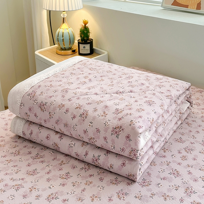 91家纺网 家纺一手货源 找家纺 欧夏家纺 2026新款蕾丝花边款夏被包边夏凉被空调被夏季薄被子直播供货跨境外贸 知秋