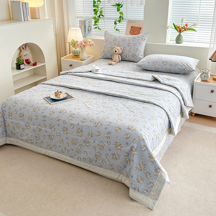 91家纺网 家纺一手货源 找家纺 欧夏家纺 2026新款蕾丝花边款夏被包边夏凉被空调被夏季薄被子直播供货跨境外贸 蔷薇