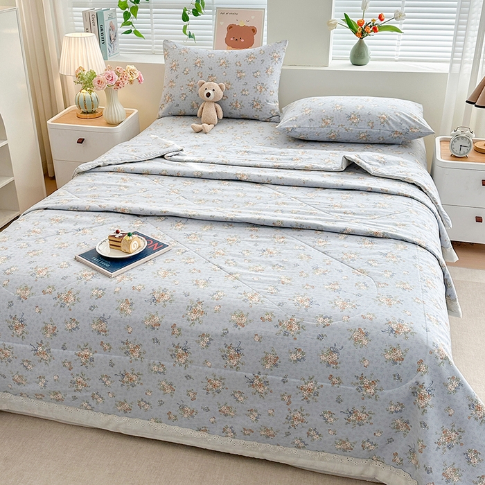 91家纺网 家纺一手货源 找家纺 欧夏家纺 2026新款蕾丝花边款夏被包边夏凉被空调被夏季薄被子直播供货跨境外贸 蔷薇