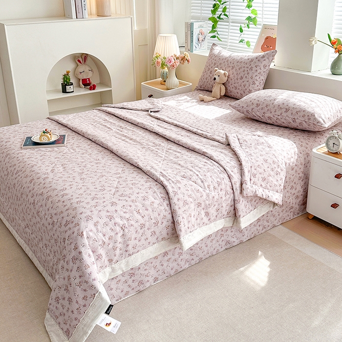 91家纺网 家纺一手货源 找家纺 欧夏家纺 2026新款蕾丝花边款夏被包边夏凉被空调被夏季薄被子直播供货跨境外贸 知秋