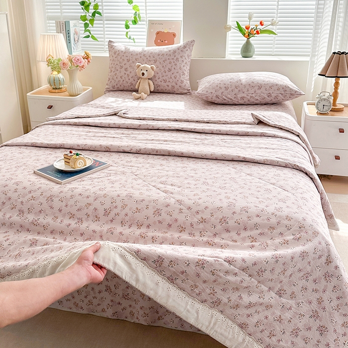 91家纺网 家纺一手货源 找家纺 欧夏家纺 2026新款蕾丝花边款夏被包边夏凉被空调被夏季薄被子直播供货跨境外贸 知秋