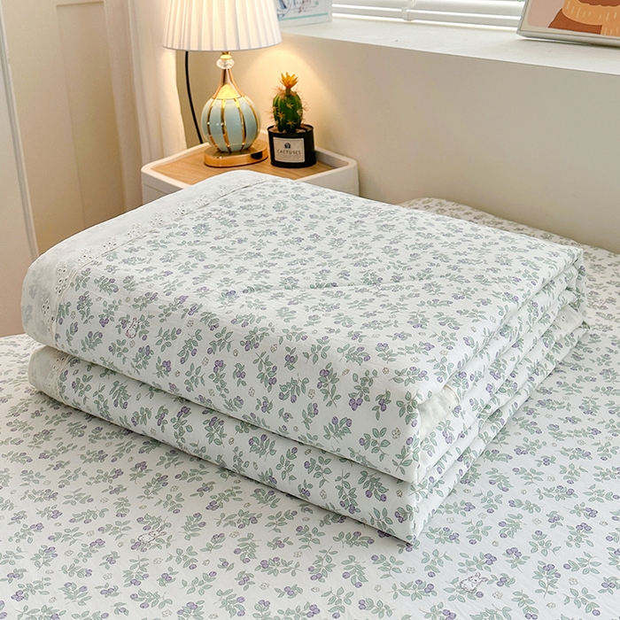 欧夏家纺 2026新款蕾丝花边款夏被包边夏凉被空调被夏季薄被子直播供货跨境外贸 南法秘境