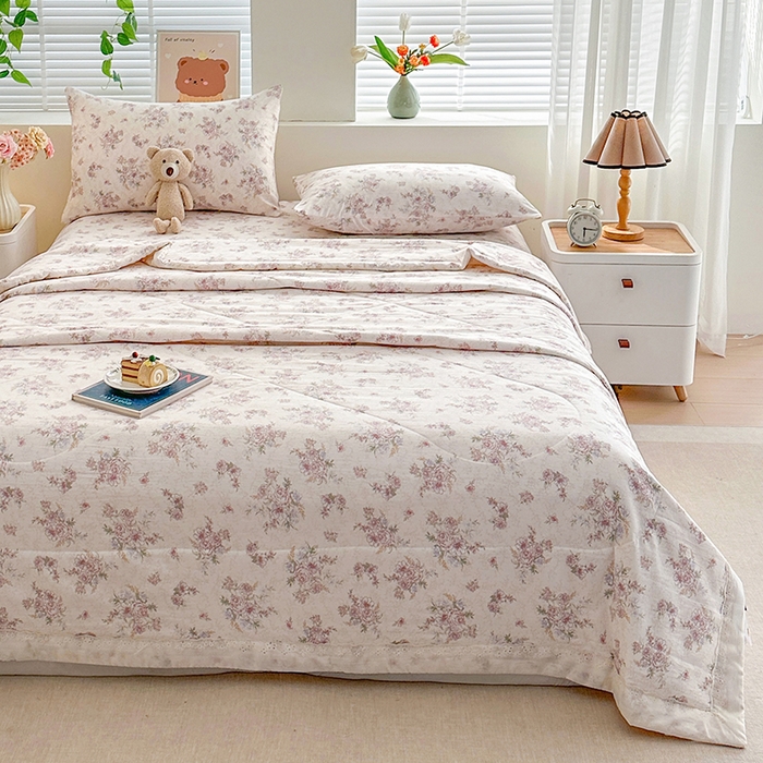 91家纺网 家纺一手货源 找家纺 欧夏家纺 2026新款蕾丝花边款夏被包边夏凉被空调被夏季薄被子直播供货跨境外贸 夏意