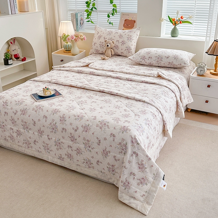 91家纺网 家纺一手货源 找家纺 欧夏家纺 2026新款蕾丝花边款夏被包边夏凉被空调被夏季薄被子直播供货跨境外贸 夏意