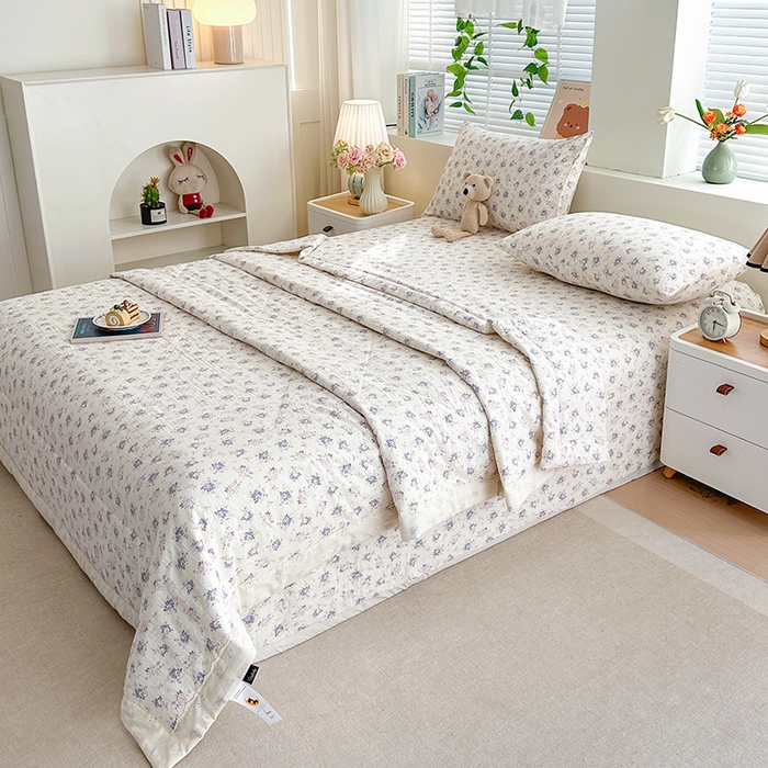 91家纺网 家纺一手货源 找家纺 欧夏家纺 2026新款蕾丝花边款夏被包边夏凉被空调被夏季薄被子直播供货跨境外贸 紫嫣