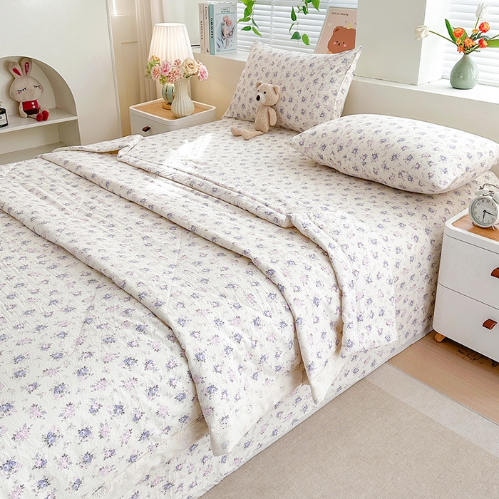 91家纺网 家纺一手货源 找家纺 欧夏家纺 2026新款蕾丝花边款夏被包边夏凉被空调被夏季薄被子直播供货跨境外贸 紫嫣