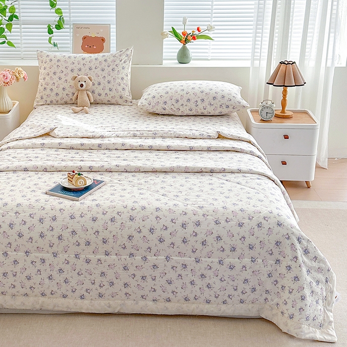 91家纺网 家纺一手货源 找家纺 欧夏家纺 2026新款蕾丝花边款夏被包边夏凉被空调被夏季薄被子直播供货跨境外贸 紫嫣